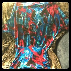 Open back mini multi colored dress